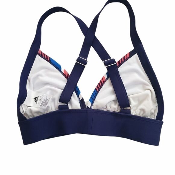 Adidas Bikini Top Triangle Blue and Pink Striped - Picture 3 of 10